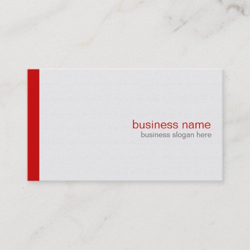 Plain Elegant Modern Simple Red Stripe on White Business Card