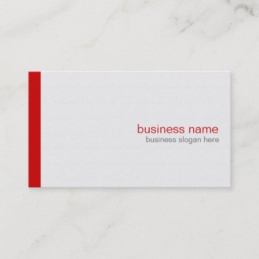 Customizable Plain Elegant Modern Simple Red Stripe on White Business Card