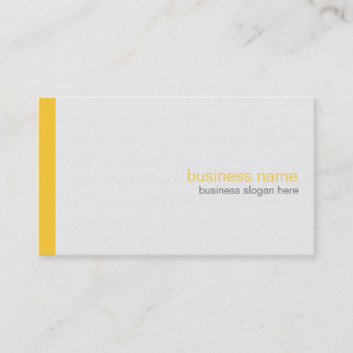 Plain Elegant Modern Simple Yellow Stripe on White Business Card
