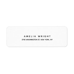 Plain Elegant Modern Trendy Black White Label