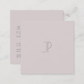Plain Elegant Modern Trendy Design Monogram Luxury Square Business Card (Front/Back)