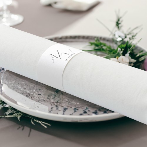 plain elegant monogram napkin bands