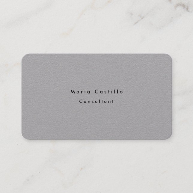 Plain Elegant Premium Grey Minimalist Modern Business Card (Front)