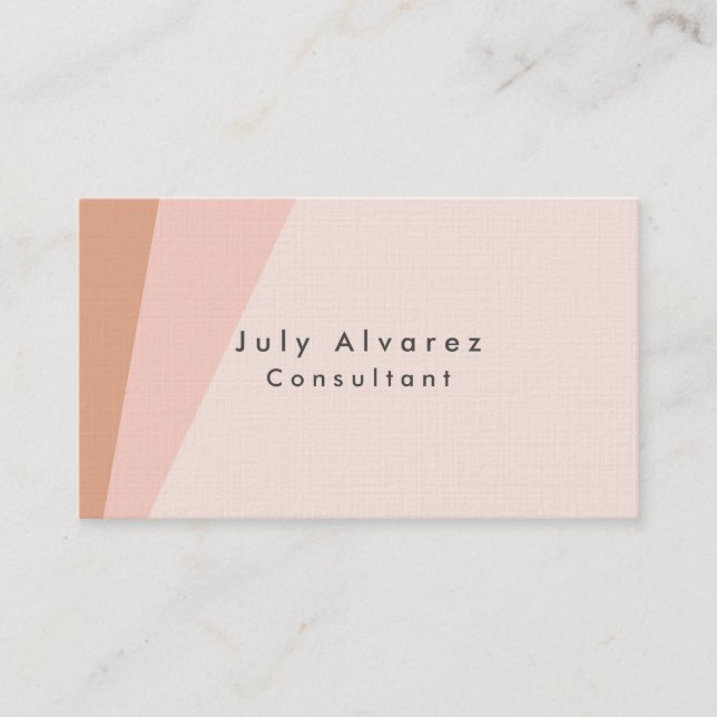 Plain Elegant Premium Linen Minimalist Business Card (Front)