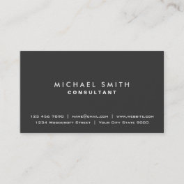 Plain Elegant Professional Black Modern Simple Business Card