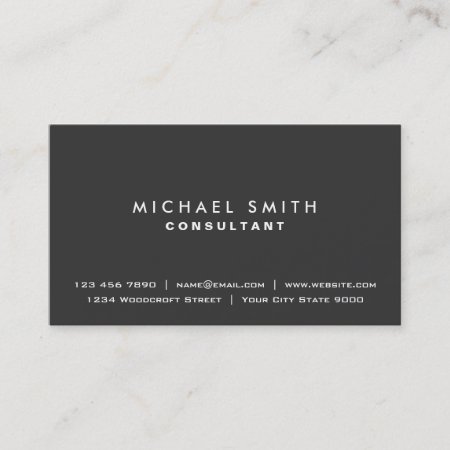 Plain Elegant Professional Black Modern Simple Business Card