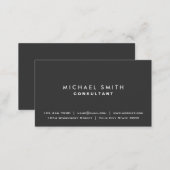 Plain Elegant Professional Black Modern Simple Business Card (Front/Back)