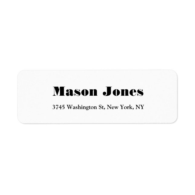 Plain Elegant Professional Bold Text Label (Front)