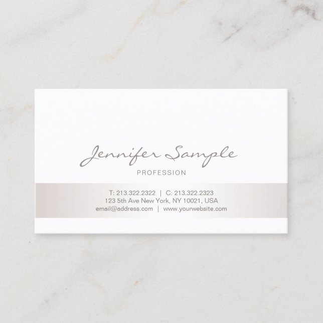 Plain Elegant Professional Modern Minimalist Business Card (Front)