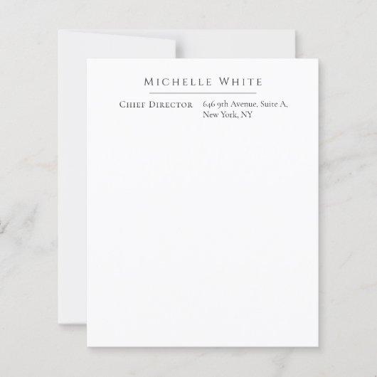 Plain Elegant Professional Modern Paper Sheet (Front)