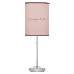 Plain Elegant Rose Gold Calligraphy Script Name Table Lamp