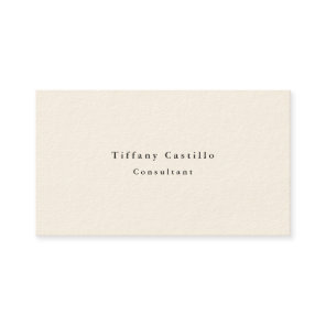 Plain Elegant Signature Cream Minimalist Modern Business Card