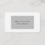 Plain Elegant Silver Grey White Minimalist Design Business Card