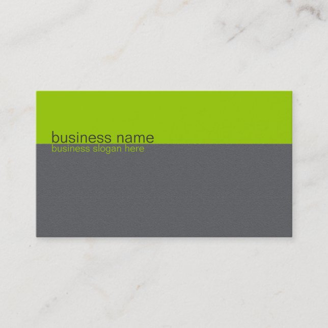 Plain Elegant Simple Green / Grey Stripe Business Card (Front)