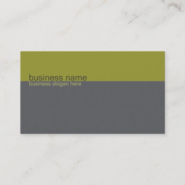 Plain Elegant Simple Olive Green / Grey Stripe Business Card (Front)