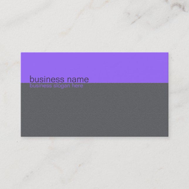 Plain Elegant Simple Purple / Grey Stripe Business Card (Front)