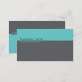 Plain Elegant Simple Turquiose / Grey Stripe Business Card (Front/Back)