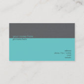 Plain Elegant Simple Turquiose / Grey Stripe Business Card (Back)