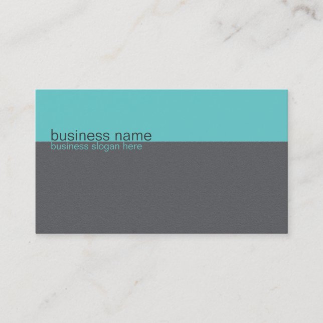 Plain Elegant Simple Turquiose / Grey Stripe Business Card (Front)