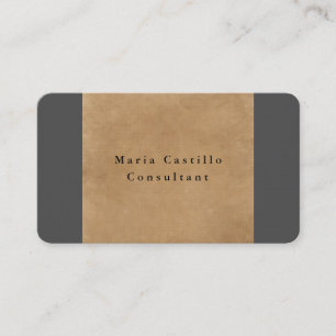 Plain Elegant Soft Brown Grey Minimalist Design Business Card