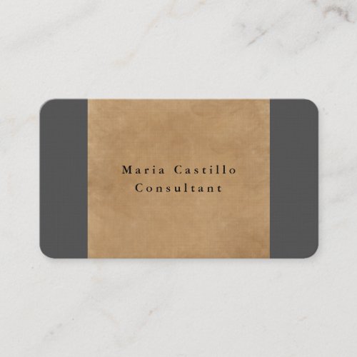 Plain Elegant Soft Brown Grey Minimalist Design Business Card