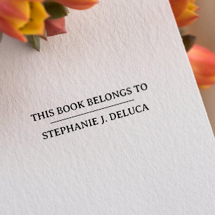 PLAIN ELEGANT THIS BOOK BELONGS TO ADD YOUR NAME SELF-INKING STAMP