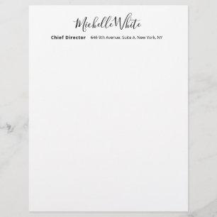  Plain Elegant White Professional Modern Letterhead