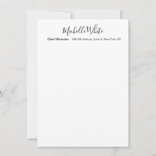 Plain Elegant White Professional Modern Note Card