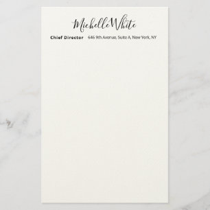  Plain Elegant White Professional Modern Stationery