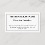 [ Thumbnail: Plain Excursion Organizer Business Card ]