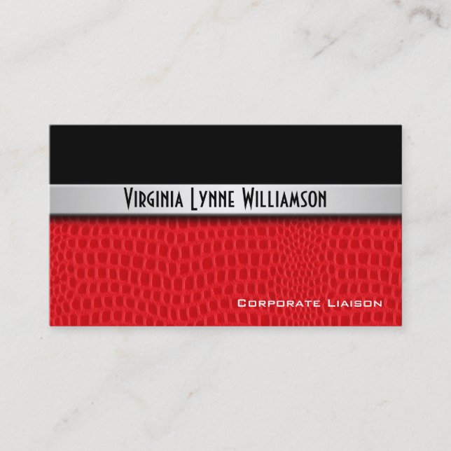 Plain Exotic Leather Modern Business Cards (Front)