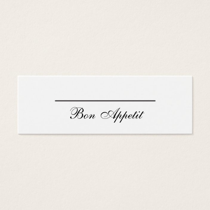 Food or Table Place Cards Bon Appetit 