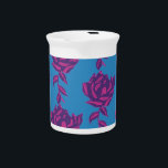 Plain Floral Beverage Pitcher<br><div class="desc">This design consists of a single type of floral motif arranged in a vertical halfdrop layout.</div>
