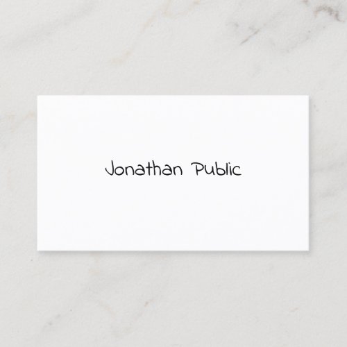 Plain Freehand Script Minimalistic Elegant Simple Business Card