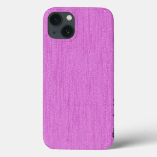 Plain Fuchsia (Crayola) with Wood Grain Monogram iPhone 13 Case