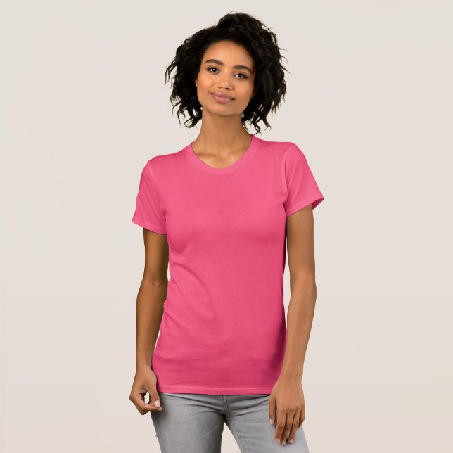 Plain fuchsia pink t-shirt for women, ladies, Zazzle