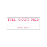 [ Thumbnail: Plain "Full Amount Paid" Rubber Stamp ]