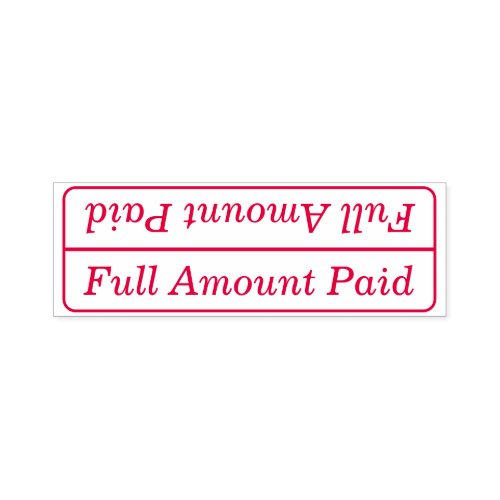Plain Full Amount Paid Rubber Stamp