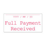 [ Thumbnail: Plain "Full Payment Received" Rubber Stamp ]