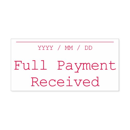 Plain Full Payment Received Rubber Stamp