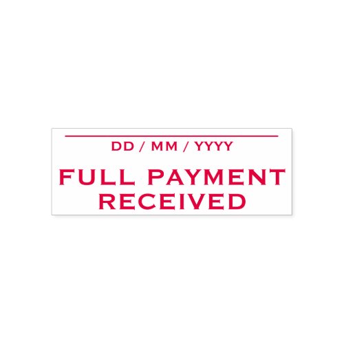 Plain FULL PAYMENT RECEIVED Rubber Stamp
