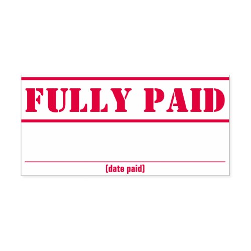 Plain Fully Paid Rubber Stamp