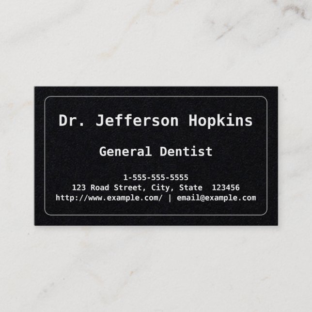 Plain General Dentist Business Card (Front)