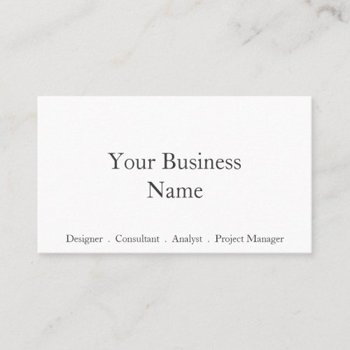 Plain Generic and Simple White Business Card