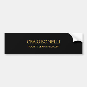 Plain Gold Black Colors Modern Minimalist Bumper Sticker