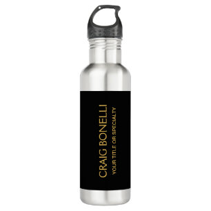 Plain Gold Black Colors Modern Minimalist Stainless Steel Water Bottle