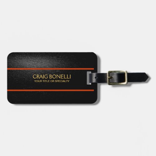 Plain Gold Black Grey Orange Colors Modern Luggage Tag