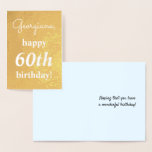 [ Thumbnail: Plain Gold Foil 60th Birthday Greeting Card ]