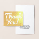 [ Thumbnail: Plain Gold Foil "Thank You!" Card ]
