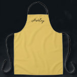 Plain gold script personalized apron<br><div class="desc">The plain gold script personalized design is stylish and customizable and adds a touch of elegance. Featuring a sleek gold design and the option to personalize it with your own script,  it combines functionality with personalization for a truly unique and fashionable gift.</div>